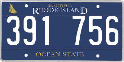 RI license plate 391756