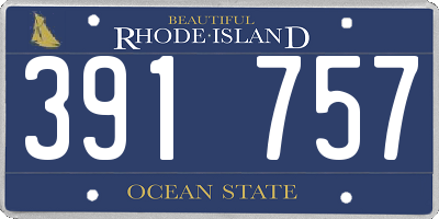RI license plate 391757