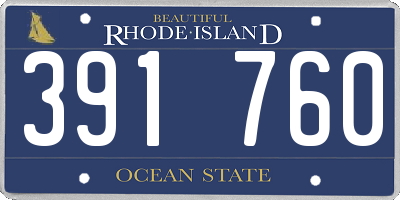 RI license plate 391760