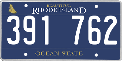 RI license plate 391762