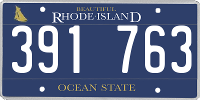 RI license plate 391763