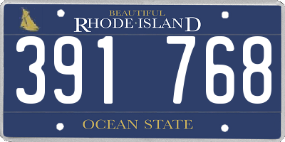 RI license plate 391768