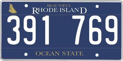 RI license plate 391769