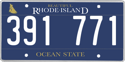 RI license plate 391771