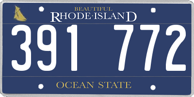 RI license plate 391772