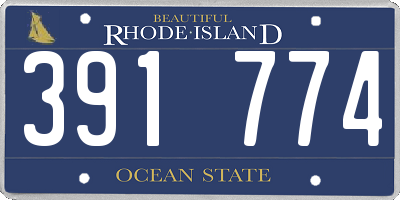 RI license plate 391774