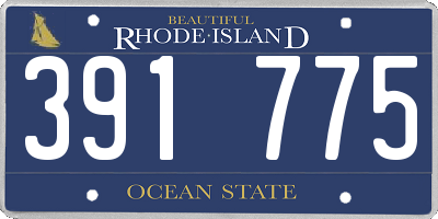 RI license plate 391775