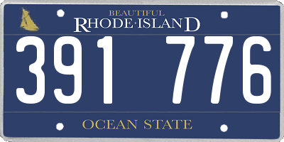 RI license plate 391776