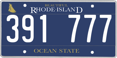 RI license plate 391777