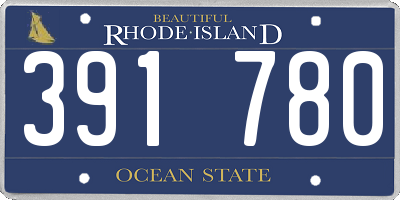 RI license plate 391780