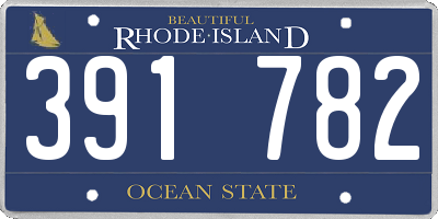 RI license plate 391782