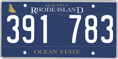 RI license plate 391783