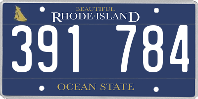 RI license plate 391784