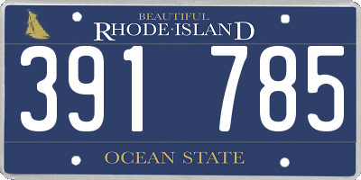RI license plate 391785