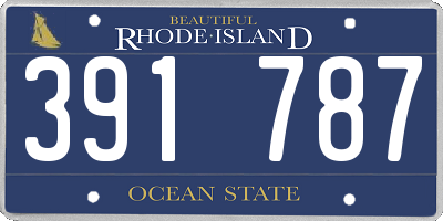 RI license plate 391787