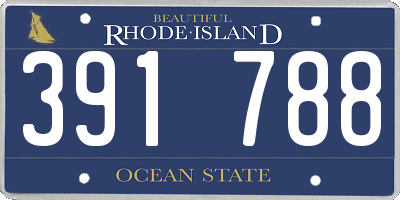 RI license plate 391788