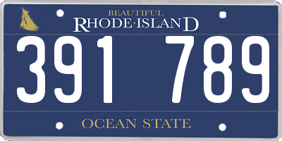 RI license plate 391789