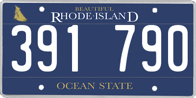 RI license plate 391790