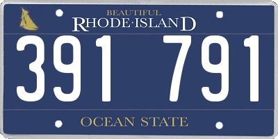 RI license plate 391791