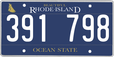 RI license plate 391798