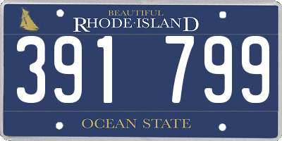 RI license plate 391799