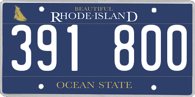 RI license plate 391800