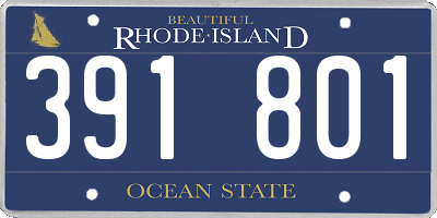 RI license plate 391801