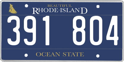 RI license plate 391804