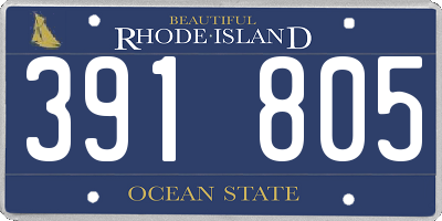 RI license plate 391805