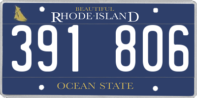 RI license plate 391806