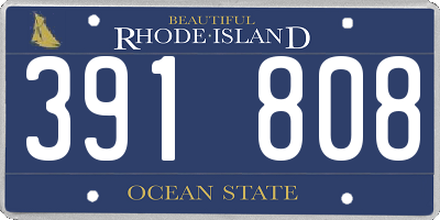 RI license plate 391808