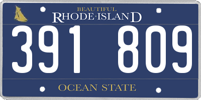 RI license plate 391809