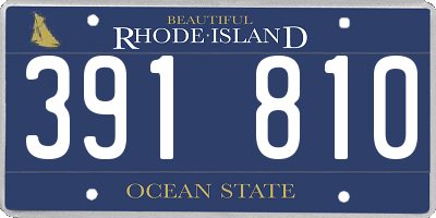 RI license plate 391810