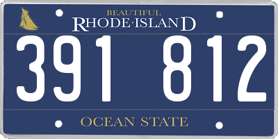 RI license plate 391812