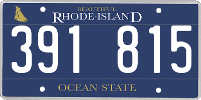RI license plate 391815