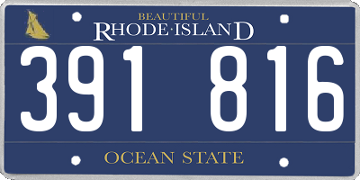 RI license plate 391816