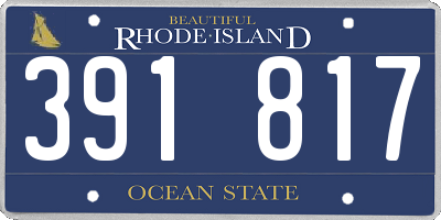 RI license plate 391817
