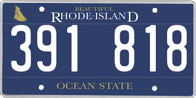 RI license plate 391818