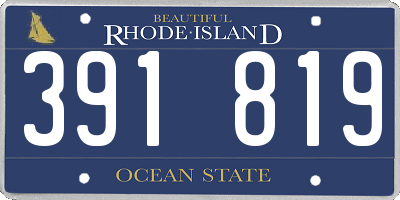 RI license plate 391819