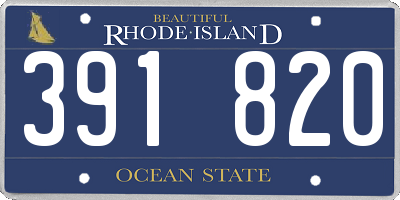 RI license plate 391820
