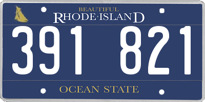 RI license plate 391821