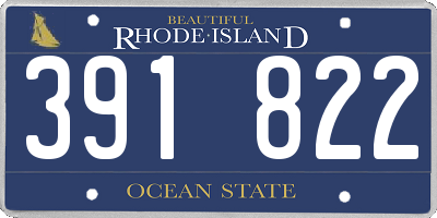 RI license plate 391822