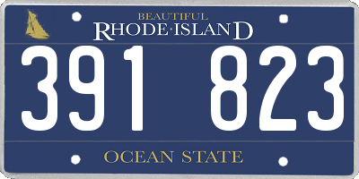 RI license plate 391823