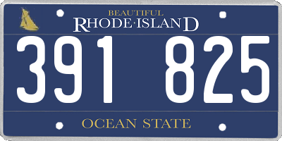 RI license plate 391825