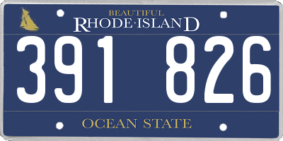RI license plate 391826