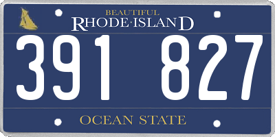 RI license plate 391827