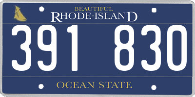 RI license plate 391830