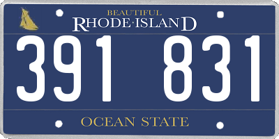 RI license plate 391831