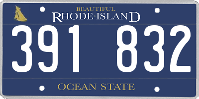 RI license plate 391832
