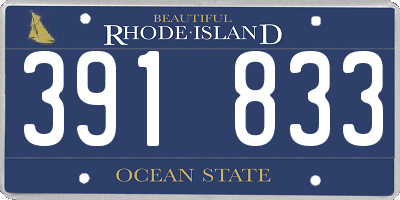 RI license plate 391833